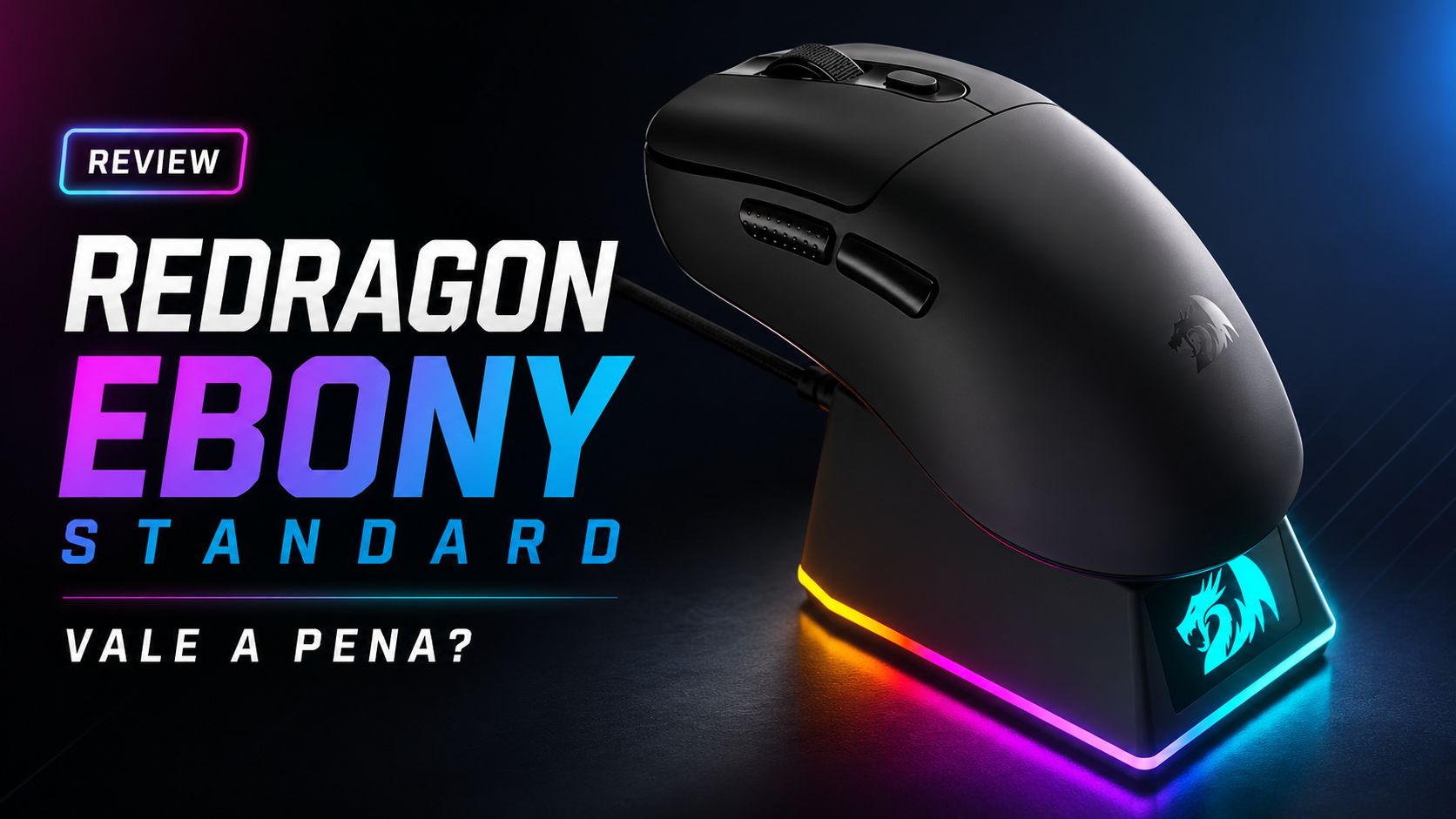 Redragon Ebony Standard vale a pena? Mouse sem fio com dock magnético e 24.000 DPI